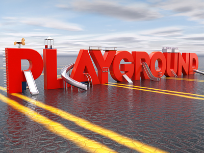 PLAYGROUND c4d cgi cinema4d contest digitalart dribbble playground type typography wix