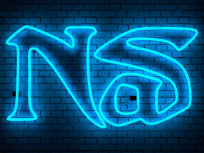 Nas Neon bright cgi cinema4d color digitalart hiphop logo neon type typography vibrant