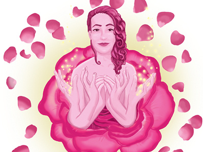 Blossoming your Heart Warmly digital art flower lady photoshop rose sign language