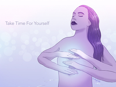 Calming in Sign Language calm digital art lady photoshop purple relax
