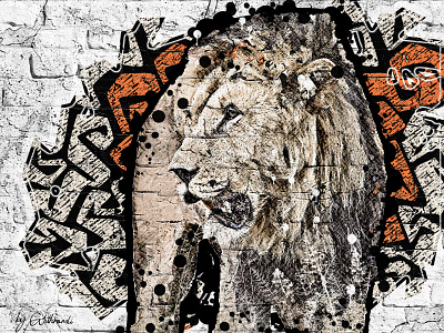 Graffiti lion 3d branding graphic design