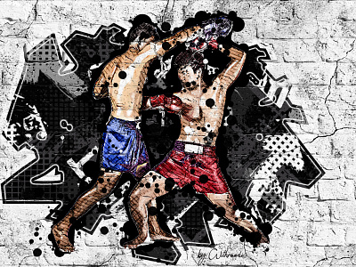 Graffiti Two thai boxers branding design graphic design illustration ui ux vector