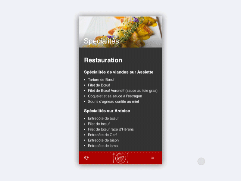 Mobile Nav exploration mobile responsive restaurant ui