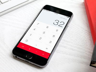 Calculator - Day 004 #DailyUi calculator dailyui iphone light math mobile red swipe ui