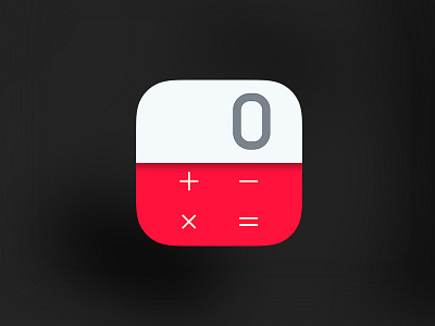 App Icon - Day 005 #DailyUi app calculator dailyui icon iphone light math mobile red swipe ui