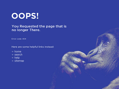 404 - Day 008 #DailyUi 404 blue dailyui link monkey oops ui