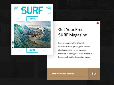 Pop-Up / Overlay - Day 016 #DailyUi blue dailyui free magazine minimal modal pop up surf white