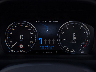 Car Interface - Day 034 #DailyUi blue car car interface dailyui dark gps interactivity map ui