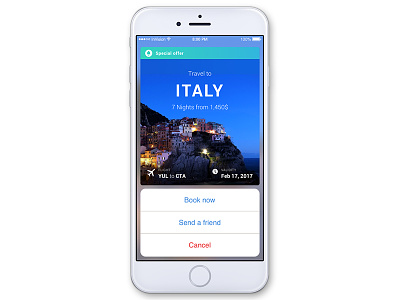 Special Offer - Day 036 #DailyUi app dailyui interactivity interface shop in app special offer travel ui