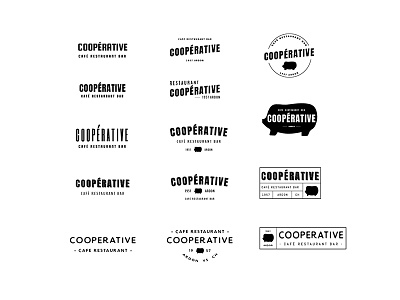 La Coopérative identity branding cafe logo pig restaurant wip