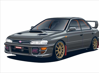 Subie GC8 car art design graphic design illustration subaru