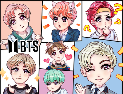 BTS emotes for twitch and print stickers bts bts emote bts sticker emote sticker