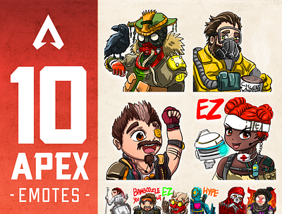 Apex Legends - 10 premade emotes for twitch (set 2)