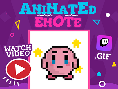 Animated twitch emote Kirby animated emote animated twitch kirby twitch emote