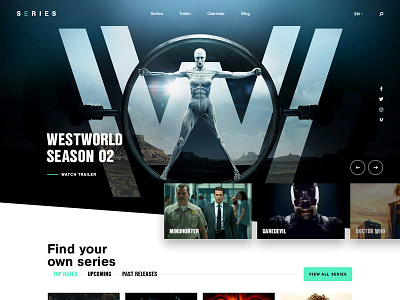 Series hero movies series simple slider tv ui web webdesign website