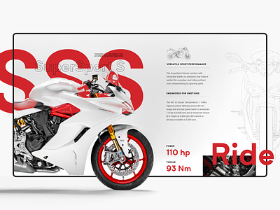 SuperSport S - Design Exploration design ducati minimal motorcycle typography ui web webdesign website