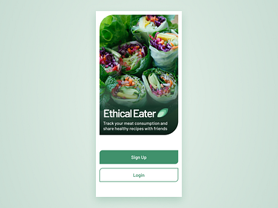 Ethical Eater App Login Screen app career foundry ethical ethical eater feedback green login sign up ui ui design
