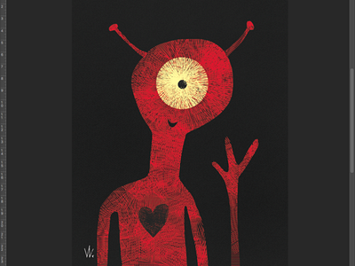 Alien Valentine alien cartoon illustration kidlitart kids illustration spot illustration valentine