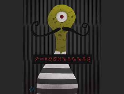 Vintage Mugshot: Alien Cyclops alien cartoon cartoon illustration cyclops illustration mugshot