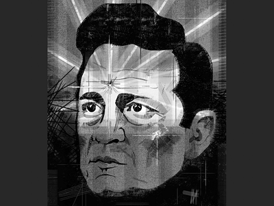 Johnny Cash black and white country music illustration johnny cash portrait