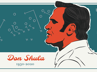 RIP Don Shula coach coaching don shula football illustration in memorium legend miami miami dolphins nfl sportrait sports illustrated