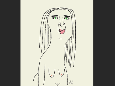 Female Nude w/Green Eyes art cartoon art cartoon modern figure drawing figure study green eyes nude portrait