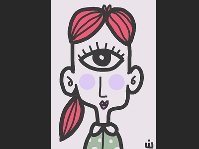 Sally Uno's School Portrait cartoon character design cyclops illustration portrait school picture school portrait