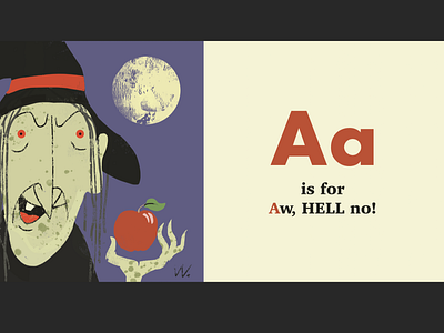 Beware of Witch Apples alphabet book cartoon childrens illustration halloween illustration kidlit art poison apple witch
