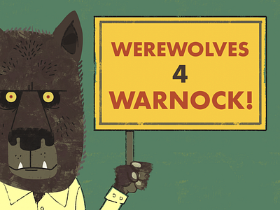 WEREWOLVES 4 WARNOCK advertising character cartoon illustration editorial illustration georgia runoff illusration political cartoon political illustration spot illustration werewolf wolfman