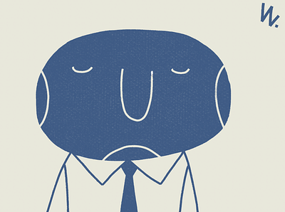 Blue Man ( without a ) Group advertising illustration blue blue mood cartoon cartoon illustration depression grief illustration loneliness mental health mood sadness spot illustration