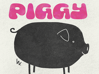 OINK cartoon cartoon illusration cartoon modern childrens illustration illustration kid lit art minimalist pig piggy silhouette