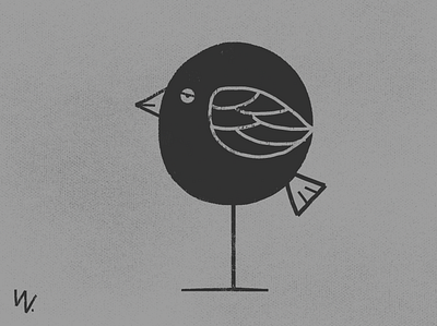 Birds That Don't Exist #6: Elevator Bird ( mid-lift ) bird black and white btde cartoon illustration cartoon modern illustration minimal minimalism spot illustration
