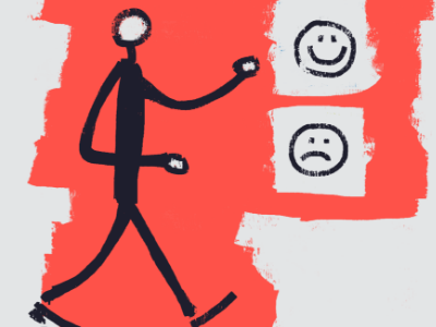 The Mood Picker choice emotional intelligence happiness positive psychology psychology spot illustration stick man visual communication