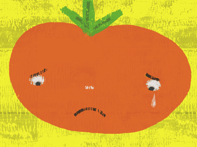 The Very Lonely Tomato cartoon kid lit art lonely sad tomato