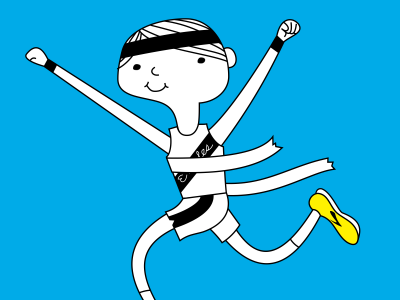 YAY, Winning! advertising character cartoon quirky run happy runner runnning