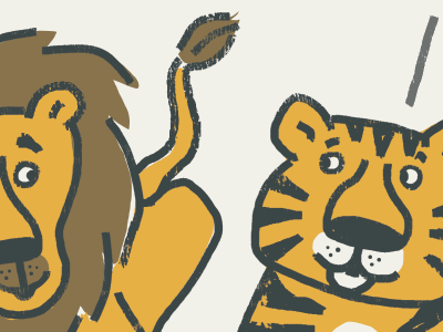 Bad Joke: Tiger & Lion 2 bad joke cartoon humor illustration joke kidlitart lion tiger