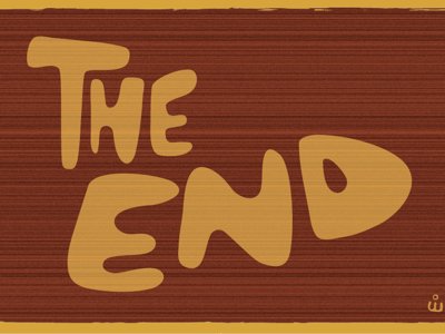 The End lettering the end title card