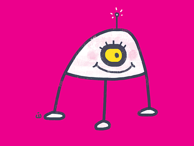 Sally Space Pod cartoon illustration kidlitart robot sci fi art whimsical