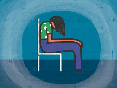 Slumping Figure adolescence blues depression digital art editorial illustration illustration loneliness mentalhealth positive psychology psychology slump