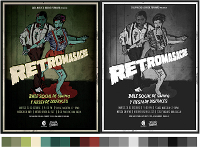 Retromasacre cartel design graphic design illustration