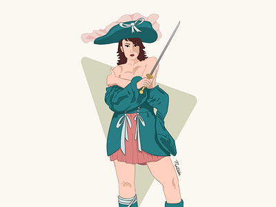 Warrior 2d blue comic design drawing girl graphic design illustration illustrator pink sword vector woman