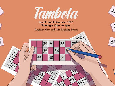 Let's Play Tambola 2d board games design drawing game games illustration illustrator tambola vector