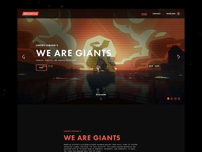 MegaFive Project Page dark glitch site ui vhs web web design