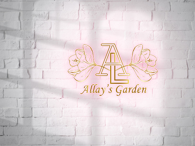 Flower Logo with letter A & L clothing logo feminine logo flower logo graphic design lettering vector