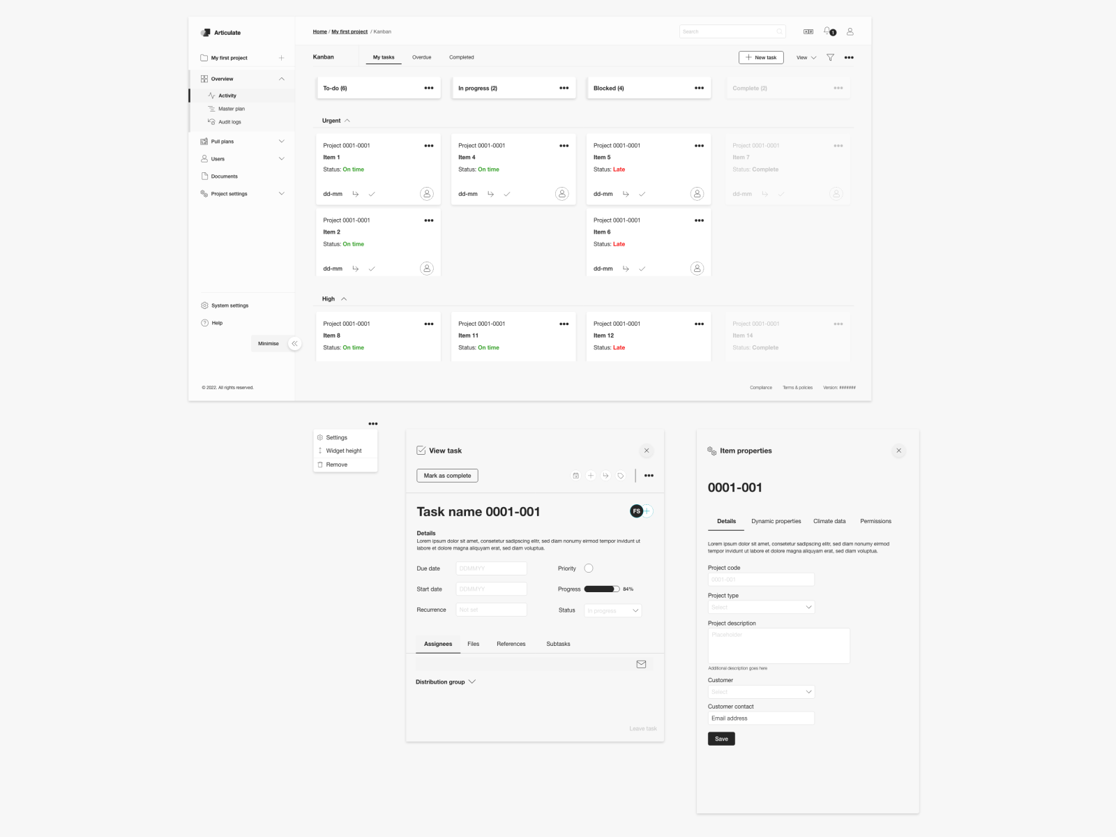 Lean Project Management System - UI by Matthew Alexander Craig on Dribbble