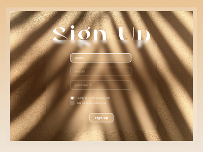 Sign Up Page Design︱Savanna Inspired