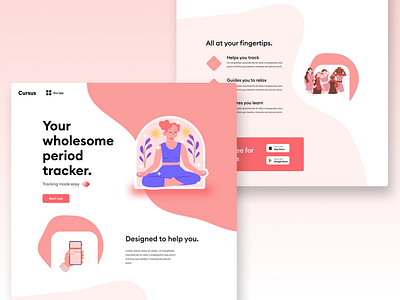 Landing Page Design︱Period Tracking App
