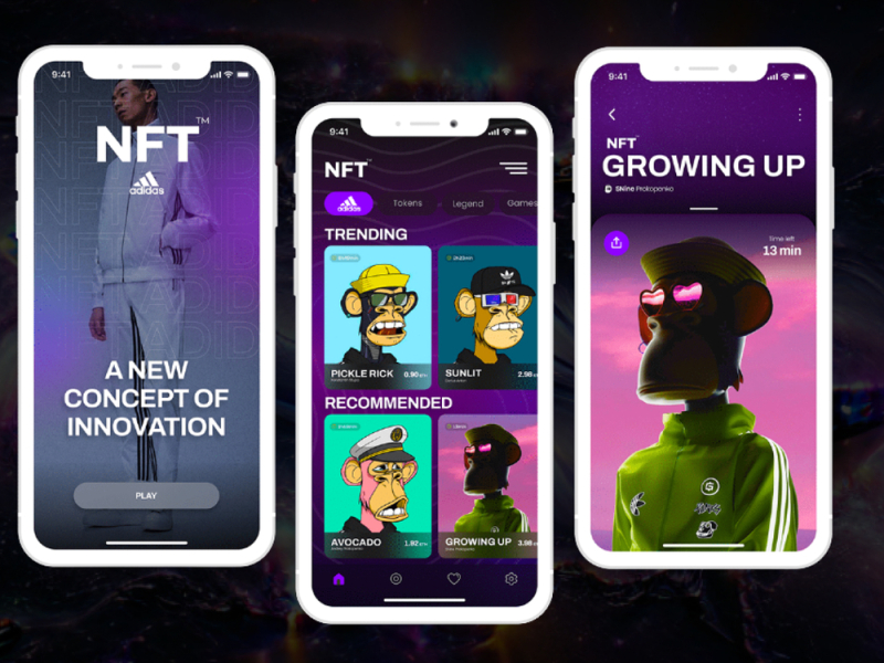 NFT App graphic design mobile app nft ui