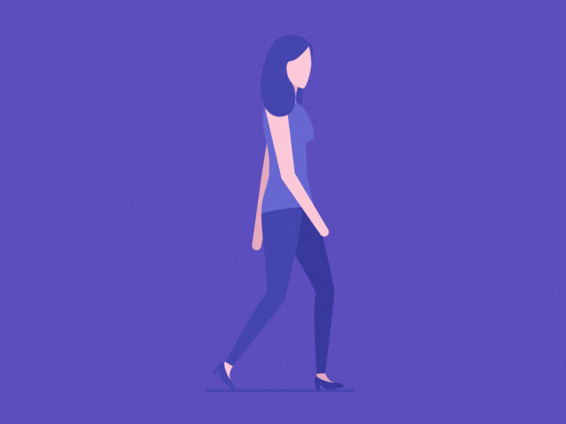 Female Walk Cycle 2d after animation character cycle effects female flat graphics loop motion walk
