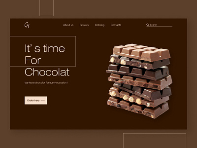 Homepage for hand made chocolate concept home page ui ux web design